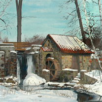 George H. Rothacker - Eastern University - Water Wheel in Winter