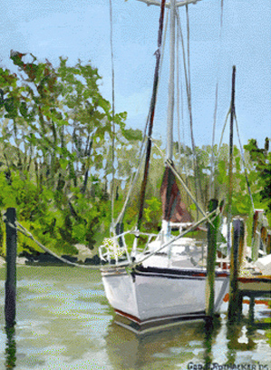 George H. Rothacker -  Sailboat from Timson's Dock